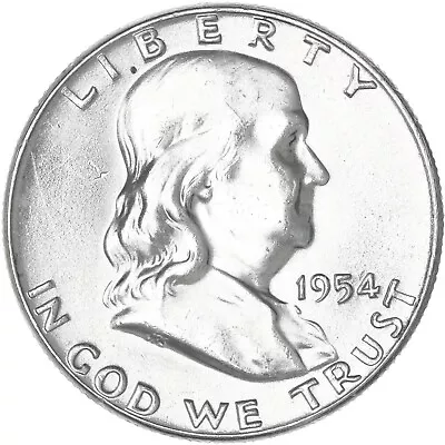 1954 (P) Franklin Half Dollar 90% Silver BU US Coin • $45.03