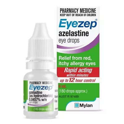 Eyezep Allergy Eye Drops 6mL Rapid Acting Relief From Red Itchy Eyes Mylan • $24.51