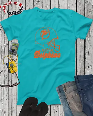 New Miami Dolphins Retro Style Logo Shirt Fan Gift Unisex 70s 80s T-shirt XS-4XL • $16.99
