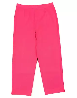 Exclusively Misook Dress Pants Size Large Pink Acrylic Knit Pull On Straight Leg • $74.99
