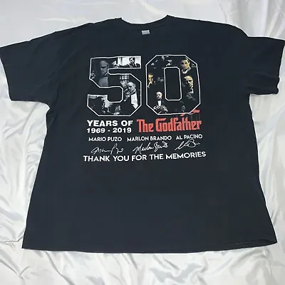 The Godfather 50 Years Movie Mens T-Shirt Size 2XL Black Al Pacino Marlon Brando • $23.98