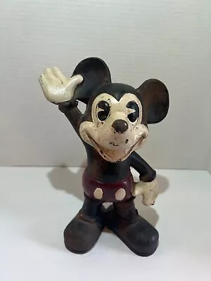 Vintage MICKEY MOUSE Cast Iron Coin Bank 8.75  Tall & Weighs Overt 6 # FREE SHIP • $49.99