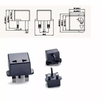 Uk 3 Pin Plug Visitor Travel Power Adaptor Converter For Usa Eu Us To Uk Plug • £3.49