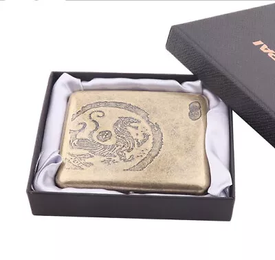 Metal Cigarette Case Box Tobacco Holder For 20pcs King Vintage Cigarettes Somke/ • $13.99