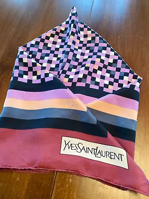 Yves Saint Laurent YSL Vintage Silk Scarf 30” Square • £37.45