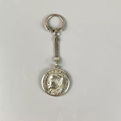 Vintage Catholic Pope John Paul II Rome Vatican Coin Silver Tone Keychain Ring • $15