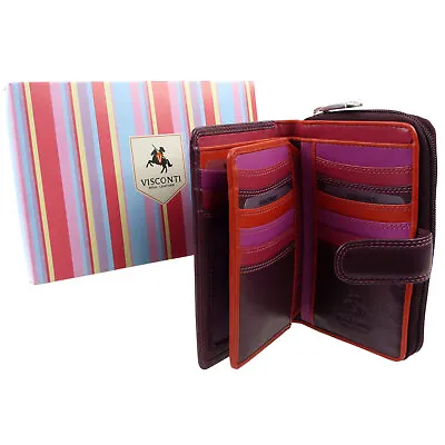 Ladies Purse Wallet RIO Collection By Visconti Leather Plum Fuschia • $61.58