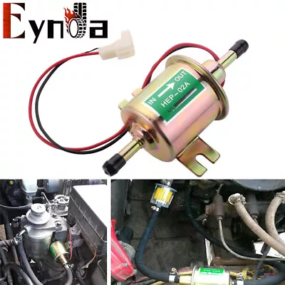 $10.39 • Buy 12V Inline Low Pressure Electric Fuel Pump HEP-02A Universal 2.5-4PSI Gas Diesel