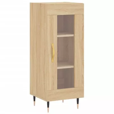 Small Display Cabinet Glass Door Shelves Gold Details Wooden Narrow Cupboard UK • £52.26