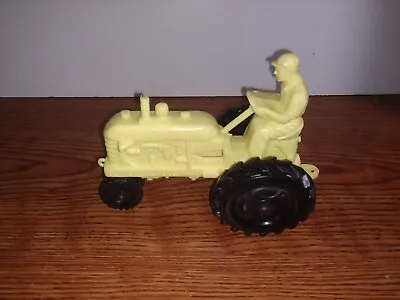 Vintage Ohio  Products Toys Yellow Plastic Tractor  With  Farm Driver • $9.34