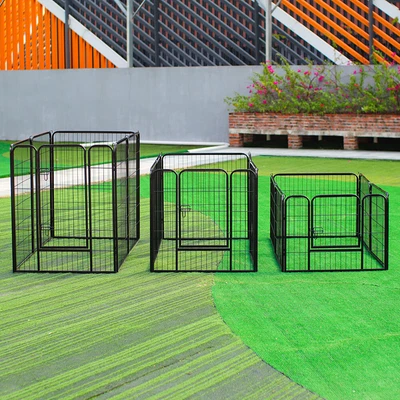 £55.95 • Buy 6 Panel Pet Play Run Cage Dog Puppy Pen Rabbit Guinea Pig Black Metal Enclosure