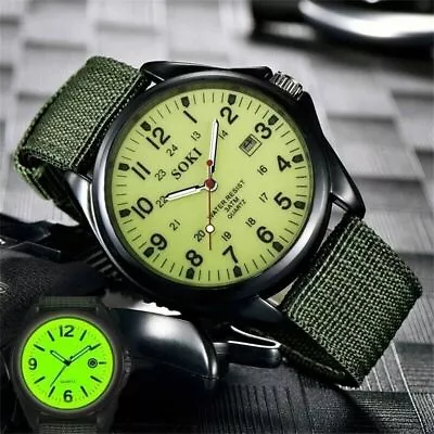 Hot Sale Fashion Stainless Steel Quartz Military Sport Men's Wrist Watch • $13.14