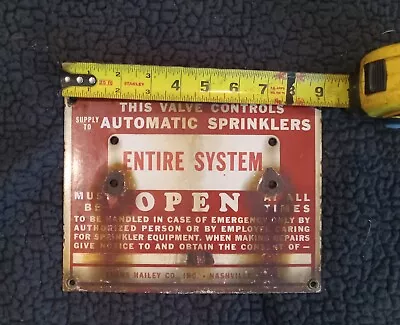 Vintage Original Porcelain Sign Fire Alarm Sprinkler Nashville Neuhoff Slaughter • $50