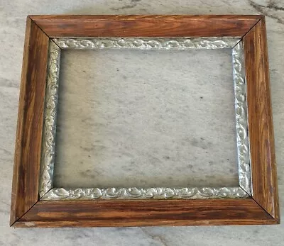 Antique Vintage Picture Frame Silver Gray Art Decor Ornate Wood 8x10  Gallery Ih • $14.40