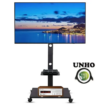 32 -70  TV Stand Mobile Wheeled Cart Mount For 4K UHD LED TV W/ Audio Xbox Shelf • $65.96