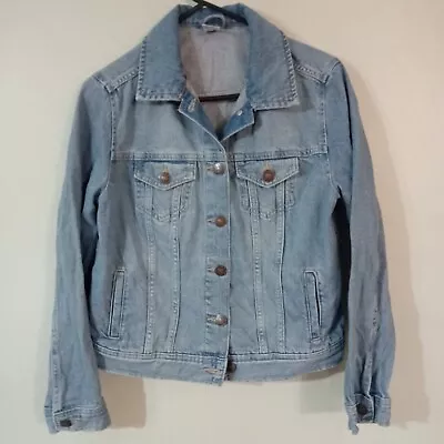 $12.99 • Buy Women's Denim Jean Jacket Size 8 Blue Button Up Anko B27