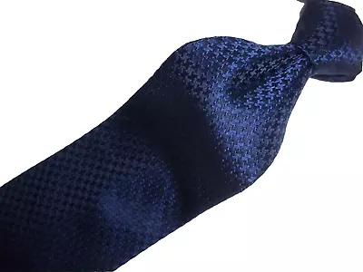XMI 325 Series Blue & Black Houndstooth Woven Silk Tie 58 L X 4 W • $34.30