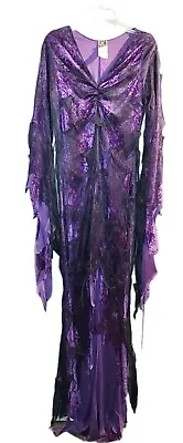Spooktacular Women Purple Velvet Witch Vintage Long Dress Costume For Any Party • $25.48