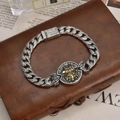 Xiangxu Lion Bites Sword Vintage Men's Bracelet Chain With A Width Of 10Mm • $18.44