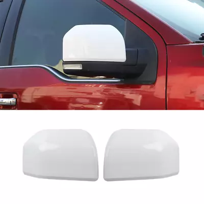 2x Rearview Top Mirror Cover Caps Overlay Trim For Ford F150 F-150 2015-20 White • $31.49