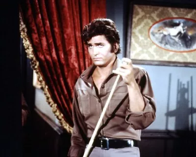 Bonanza 8x10 Real Photo Michael Landon Holding Pool Cue In Ponderosa • $10.99