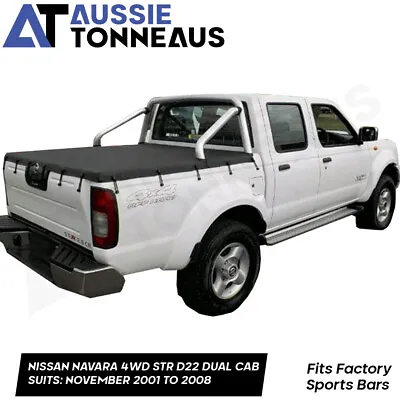 Bunji Tonneau Cover For Nissan Navara Dual Cab STR D22 With Factory Sports Bar. • $252.13