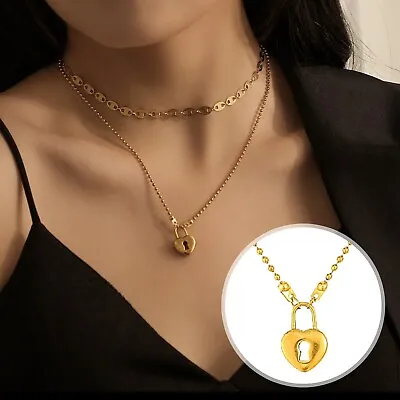 $13.68 • Buy Temperament Female Love Double Necklace Valentine Day Gifts For Her Jewelry