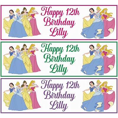 X2 PERSONALISED GIRLS BIRTHDAY PARTY BANNERS - 1st 2nd 4th 5th 7th 8th 10th 12th • £4.39