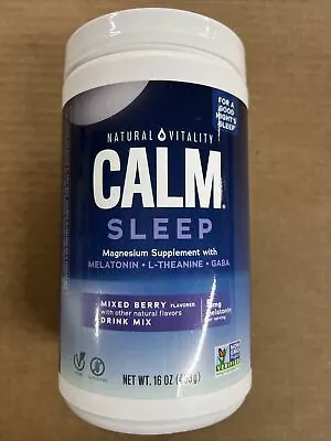 Natural Vitality Calm Sleep Melatonin Magnesium Berry Sleep Aid Drink Mix 16 Oz • $33.99