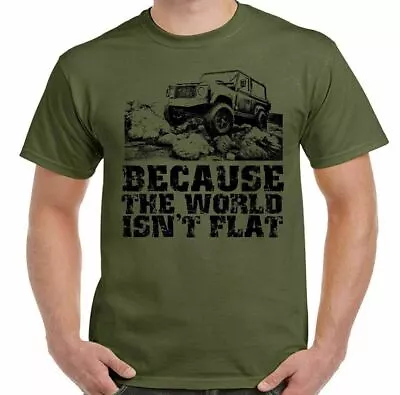 Land Rover Defender T-Shirt Because The World Isnt Flat Mens Funny 4x4 90 110 • £10