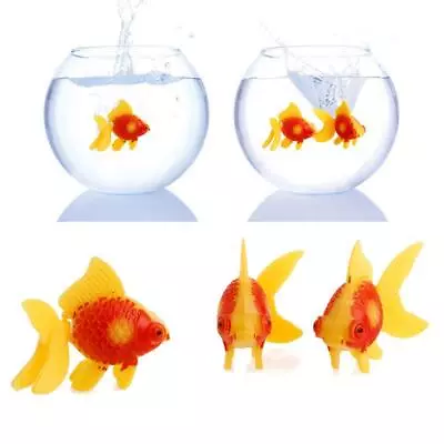 3 Pack Plastic Artificial Moving Fish Gold Fish Ornament Small Fishes Decor • £3.65