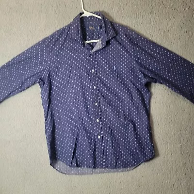 Polo Ralph Lauren Classic Fit Mens Extra Large XL Cotton Blue Long Sleeve Shirt • $16.99