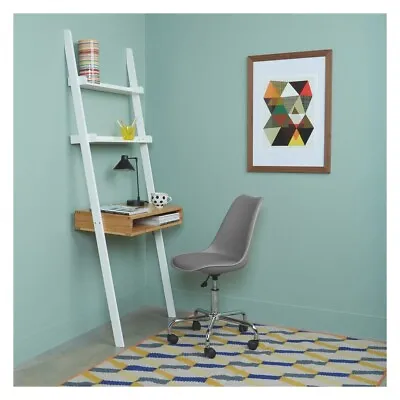 Habitat Drew Ladder Desk - White & Bamboo - Good Condition • £50