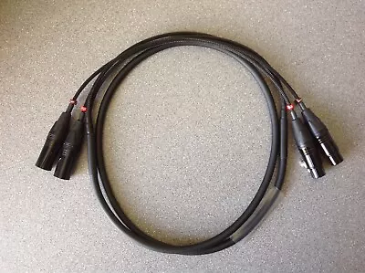 2 Way XLR Loom 2m - Black & Gold XLR's - Very High Quality Flexible Cable  • £21