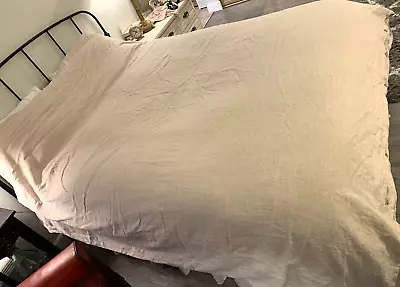 Restoration Hardware Belgian Linen Vintage-Washed King Duvet Cover Beige/Tan • $110