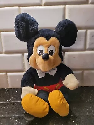 Vintage Knickerbocker Disney Mickey Mouse Blue Bow Tie 13  Plush Stuffed Toy • $6.91