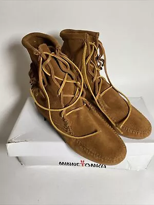 Minnetonka Tramper Boots Fringed Suede Size 6 NWDB • $49