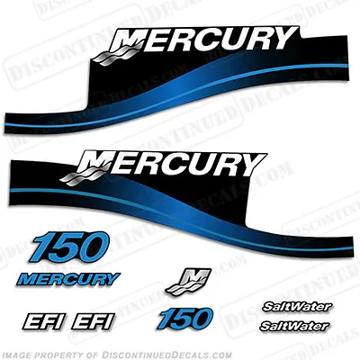 Fits Mercury 150hp EFI Saltwater Series Outboard Decal Kit 1999-2004 - Blue • $94.95