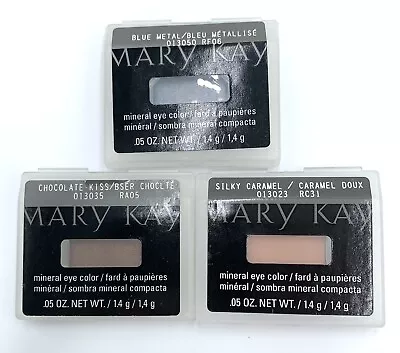 Mary Kay Mineral Eye Color LOT OF 3 Blue Metal-Chocolate Kiss-Silky Caramel NEW • $24.99