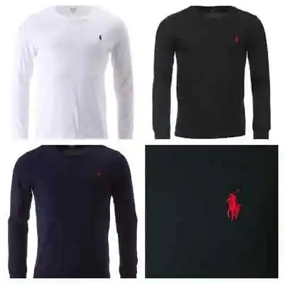 Ralph Lauren Full Sleeve T Shirt Adult Custom Fit Cotton Long Sleeve Tee Top • £17.50