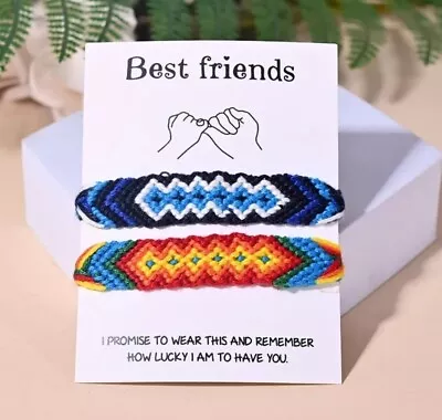 Woven Friendship Bracelets Braided Colourful Adjustable Hand Made Boho Surfer... • £6.95