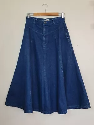 Gotcha Covered Denim A Line Midi Jean Skirt 100% Cotton Skirt Size 12 USA Vintag • $34