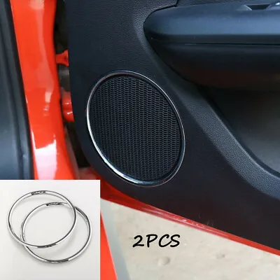 2x Interior Door Speaker Ring Trim Decor Bezels For Ford Mustang 2015+ Chrome • $17.71