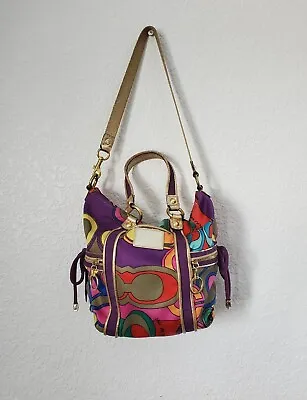 Coach Poppy Pop C Glam Spotlight Colorful Signature Shoulder Handbag 14377 Htf   • $246.13