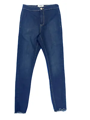 Miss Selfridge Dark Blue Slim Ankle Grazer  Jeans Womens Size 10 (HE19) • £7.49