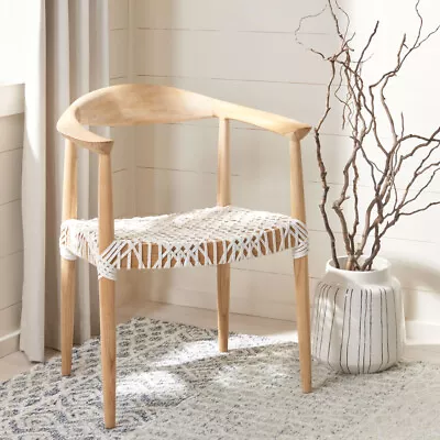 SAFAVIEH Bandelier Arm Chair | Light Oak | • $358.99