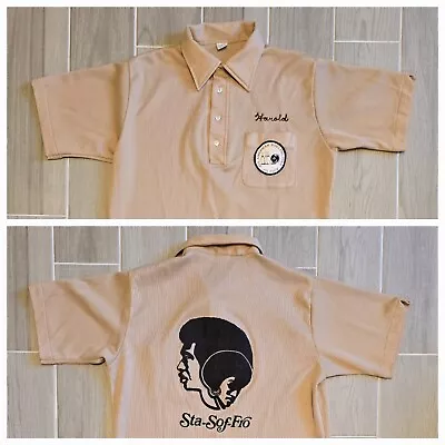 VTG 60s Hilton Chain Stitch Bowling Shirt Harold Sta-Sof-Fro Graphic Print Rare • $399