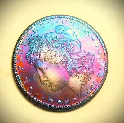 1881-S Morgan Silver Dollar Lustrous Rare Toning Beautiful Old UNC Coin !! • $28