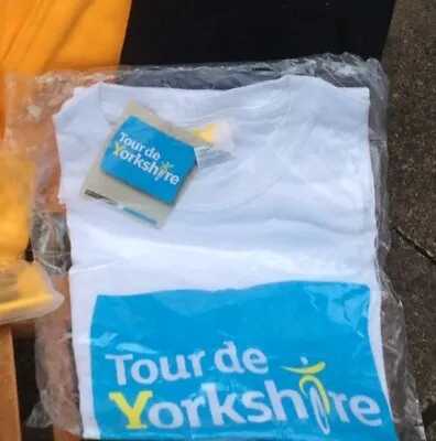 Tour De Yorkshire Official Product Cycling White & Teal T-shirt Size M - New • £11.99