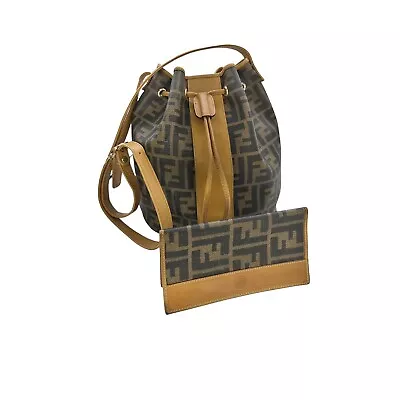 Fendi Vintage Mon Tresor Zucca Crossbody Bucket Bag • $475